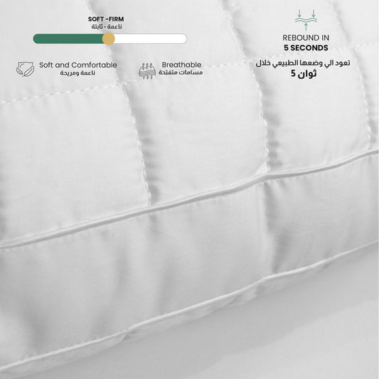 Sapphire Gazette Quilted Premium Cotton Pillow with Down Alternative filling 50x70+3cm cm