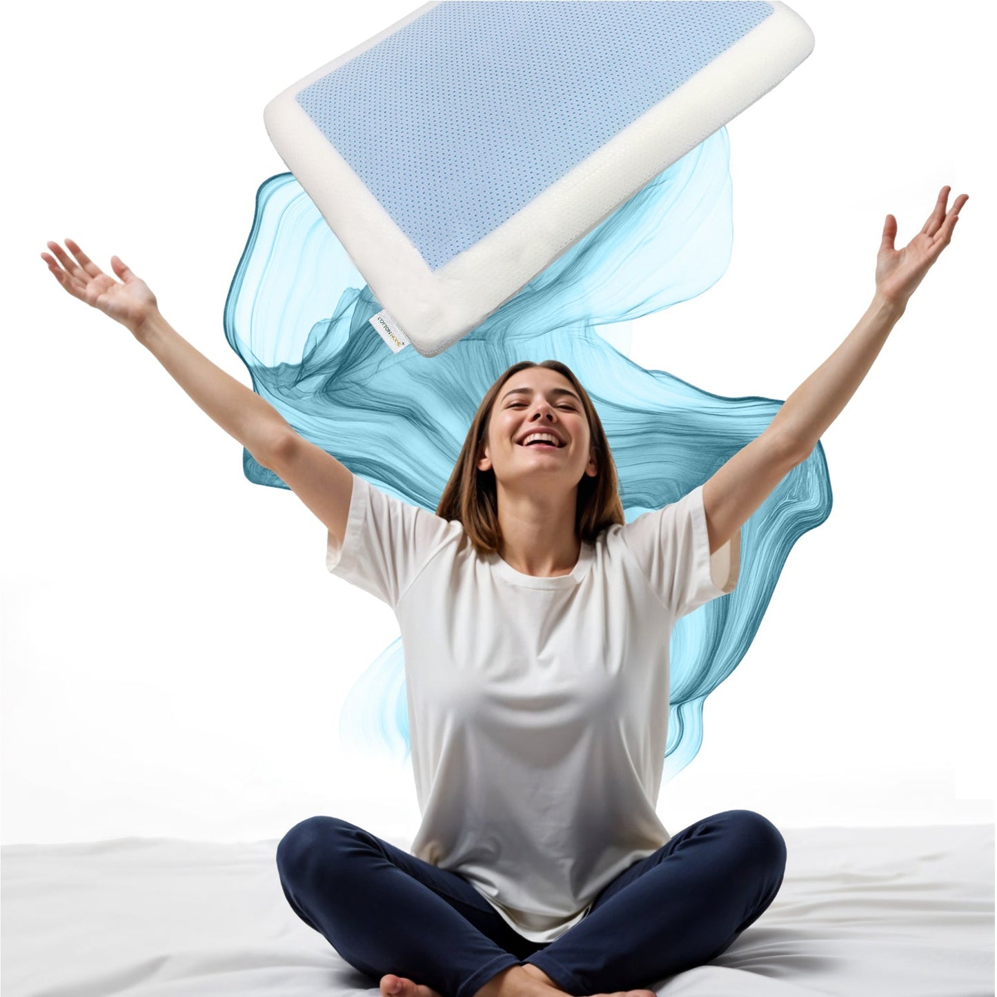 Gel Memory Foam Pillow 60x40 Removable Cover