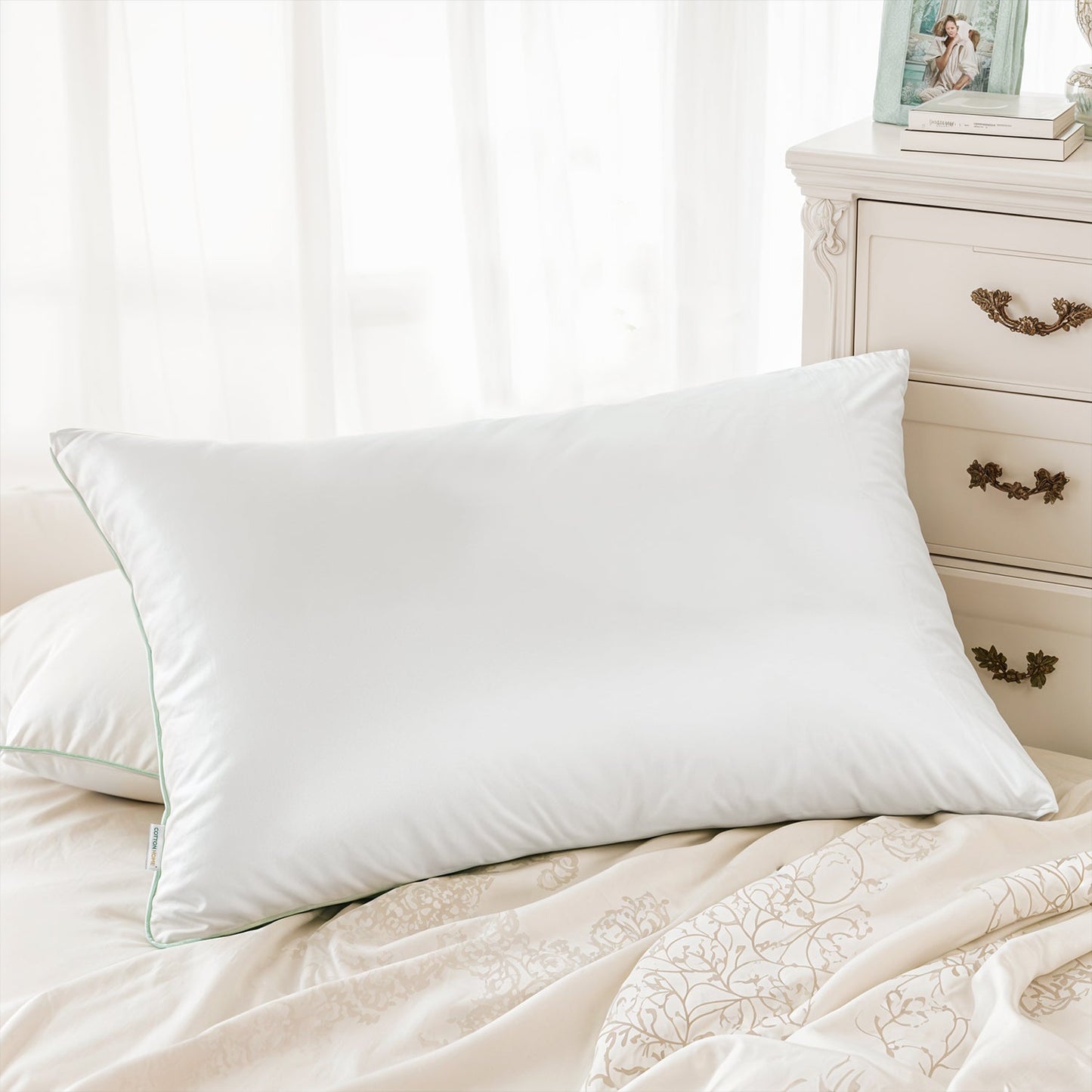 Bamboo Silk Filled Pillow 50x75cm Pack of 2  White