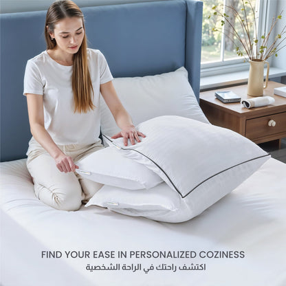 Triton Premium Cotton Three-in-One Adjustable Layer Cotton Pillow with Down Alternative filling 50x75 cm