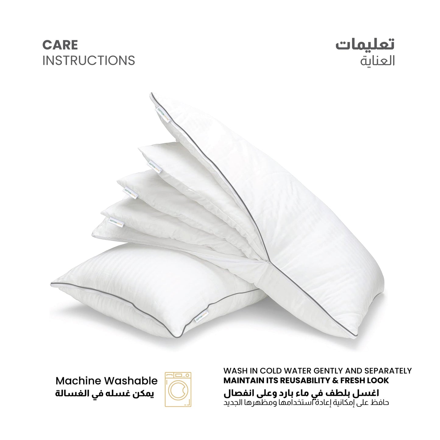 Triton Premium Cotton Three-in-One Adjustable Layer Cotton Pillow with Down Alternative filling 50x75 cm